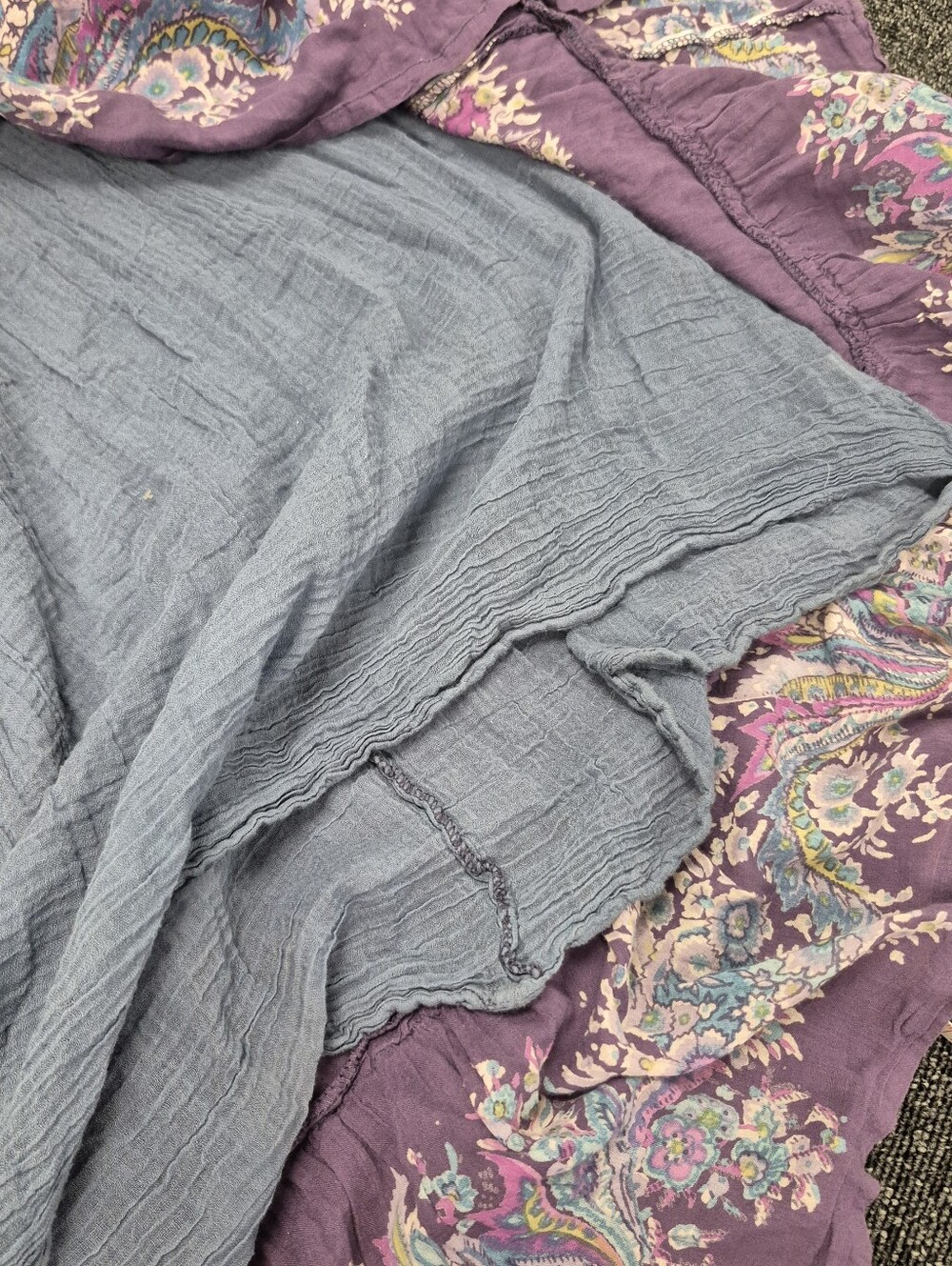 Pura Vida Boho Paisley Cotton Maxi Dress Purple Sun Dress Size 2 - Picture 10 of 11